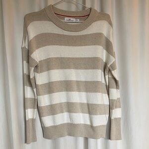 Vineyard vines Beige and White Striped Sweater